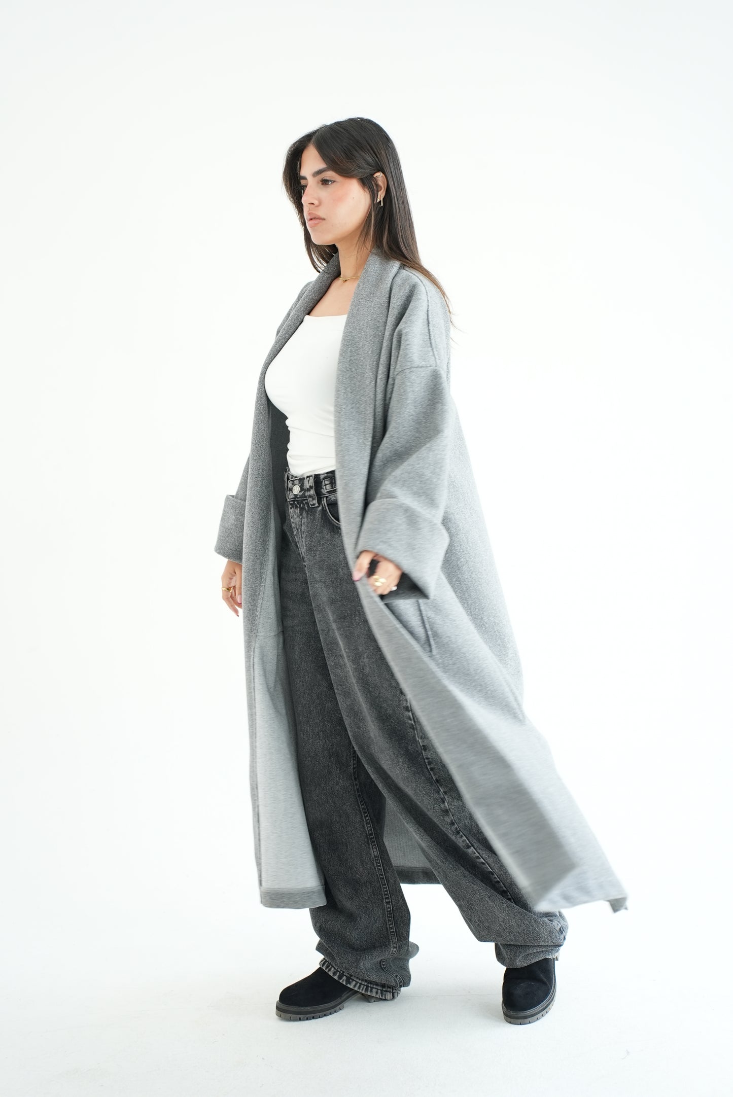 WOOL LONG COAT- GREY