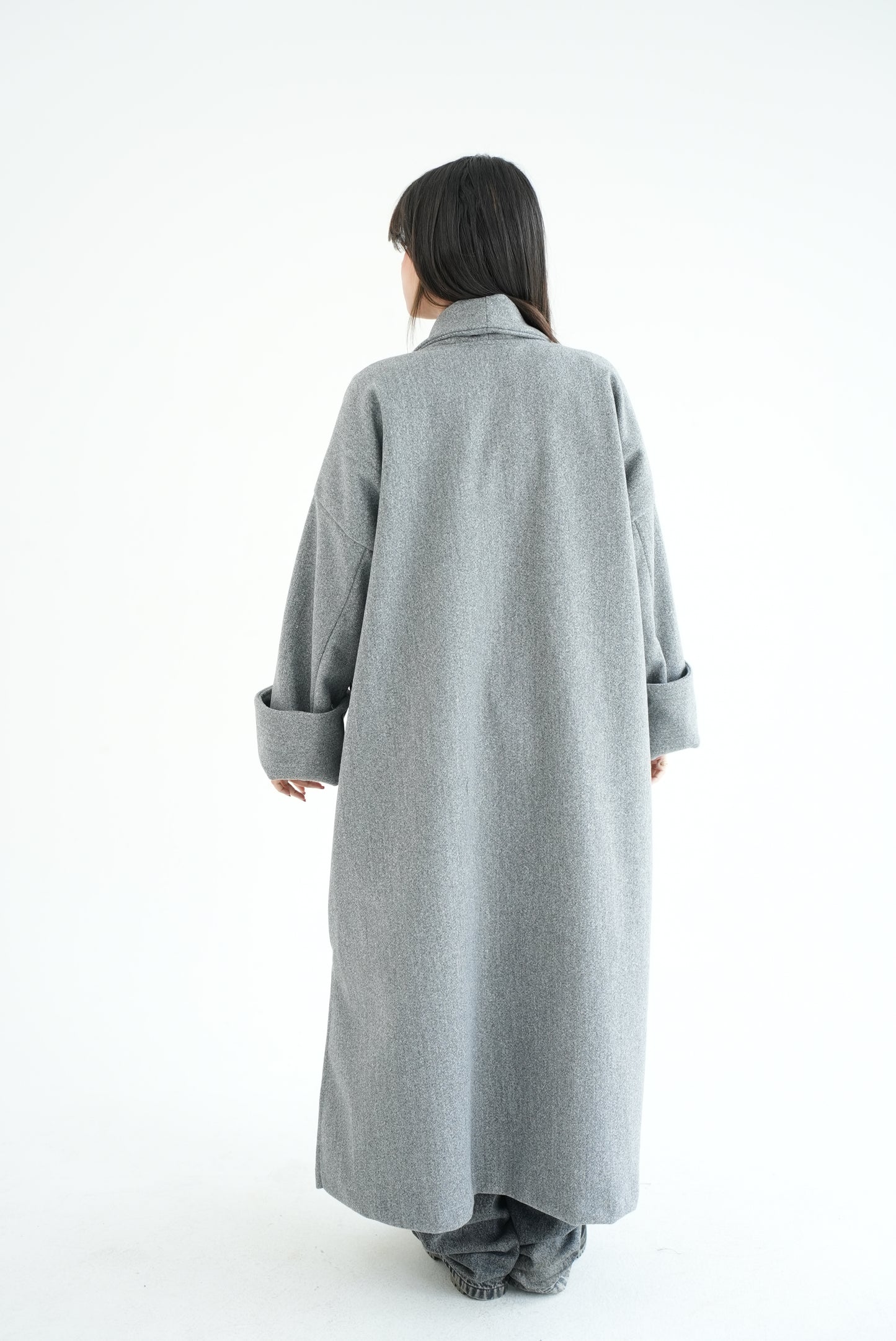 WOOL LONG COAT- GREY