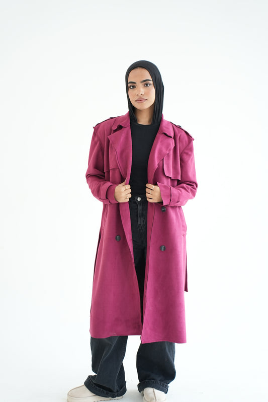 WOOL COAT- BURGUNDY