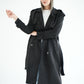WOOL RIBBON COAT- BLACK