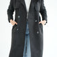 WOOL RIBBON COAT- BLACK