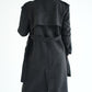 WOOL RIBBON COAT- BLACK