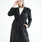 WOOL RIBBON COAT- BLACK