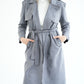 WOOL RIBBON COAT- GREY