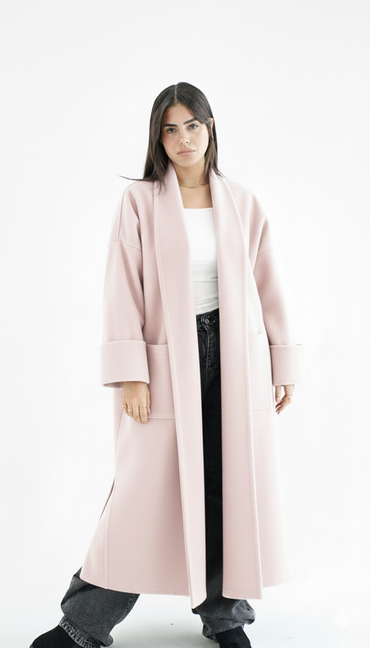 WOOL LONG COAT- Rose